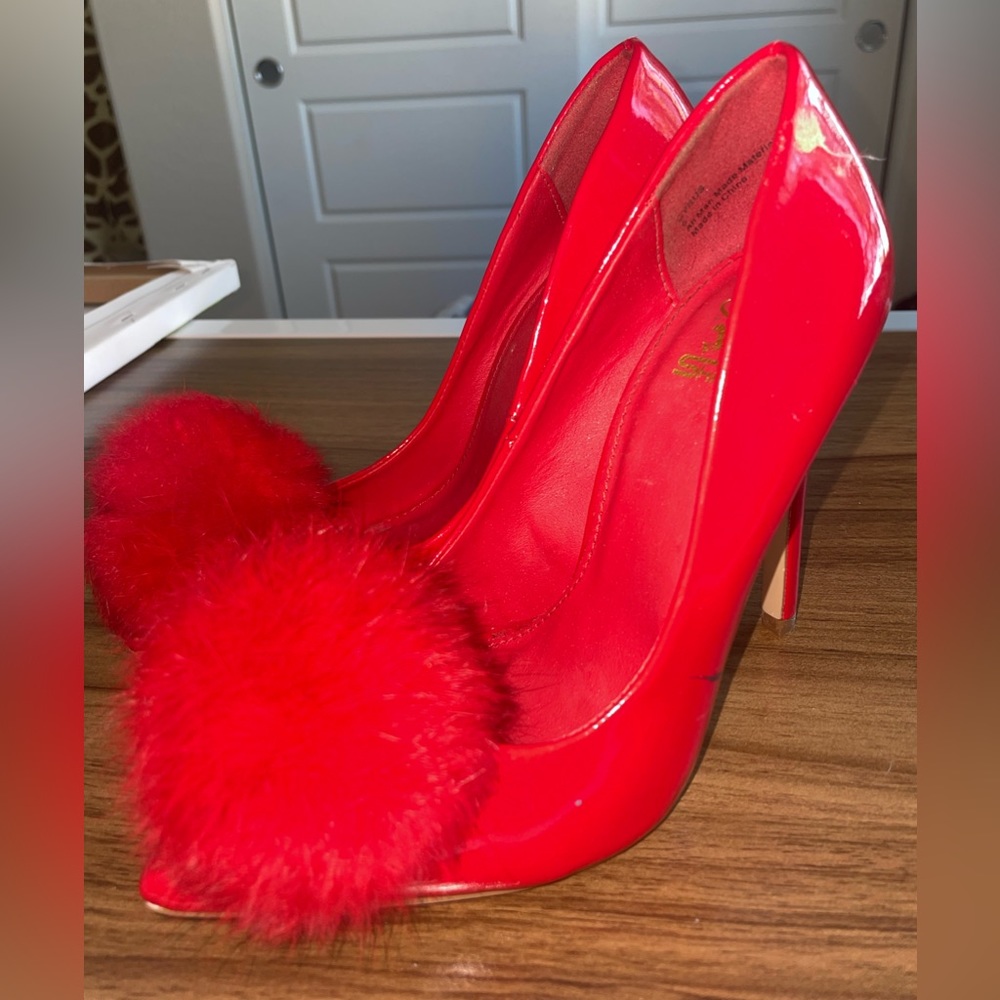 Fluffy Red Heels